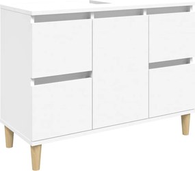 vidaXL Dulap de chiuvetă, alb, 80x33x60 cm, lemn prelucrat