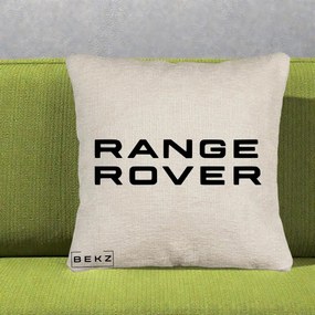 Perna Personalizata cu emblema Range Rover, 40x40 cm, Bej Canapea, Husa Detasabila, Perna Inclusa, BEKZ®