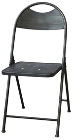 Scaun dining pliant negru din fier Factory
