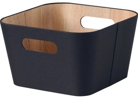 Set de 2 coșuri de depozitare Kitchisimo 27 × 27 ×16 cm, negru, M