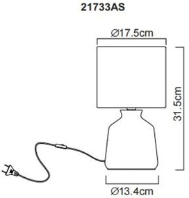 Lampa de masa ceramica cenusie RELA