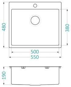 Chiuvetă de bucătărie ALVEUS 1124382 QUARTO 55x48 cm crom