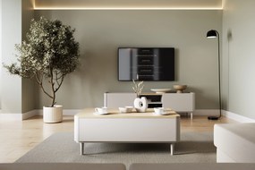 Masă de cafea Amilio 100 cm cu sertare - cașmir / stejar uleiat