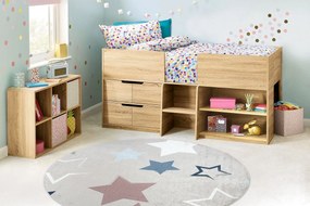BAMBINO 48130 rotund covor lavabil Stele pentru copii anti-alunecare - bej / gri