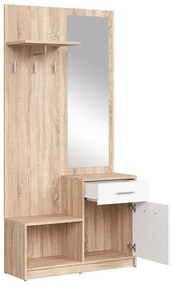 Set mobilier hol Nepo Plus 16 (stejar sonoma + alb) . 1098341