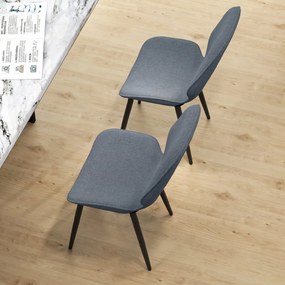 HOMCOM Scaune Tapitate Metalice, Gri Modern | Aosom Romania
