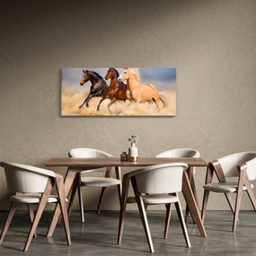 Tablou - Cai sălbatici (120x50 cm)