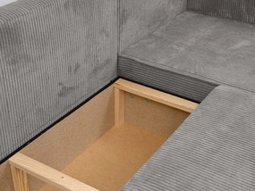 Canapea colt extensibila SMART COSARO gri deschis, cu colt bilateral + 2 perne CADOU