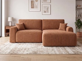 Canapea extensibila reversibila in L NORDEN TILIA 250x140 cm, teracota