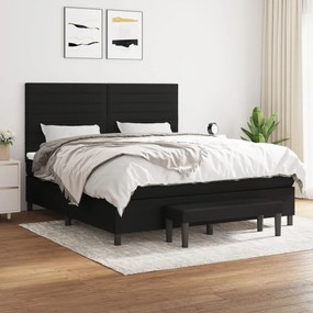 3136695 vidaXL Pat box spring cu saltea, negru, 180x200 cm, catifea