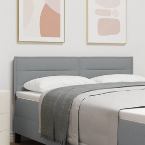 vidaXL Tăblie LED cu design de linii Gri deschis 72 cm Din textil