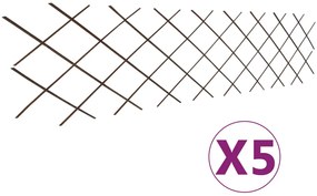vidaXL Gard cu zăbrele, 5 buc.,180 x 60 cm, salcie