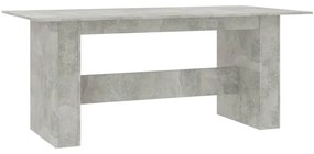 800472 vidaXL Masă de bucătărie, gri beton, 180 x 90 x 76 cm, PAL
