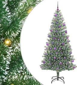 vidaXL Pom de Crăciun artificial cu zăpadă imitată și lumină LED