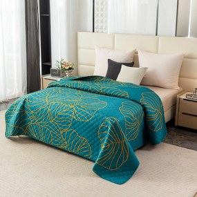 Cuvertura de pat FANFARE, petrol. Dimensiune: 220 x 240 cm