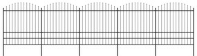 vidaXL Gard de grădină cu vârf tip suliță din oțel 892,5x200 cm, negru