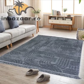 Covor 3D in relief acolade 678A 120X180 cm Antracit
