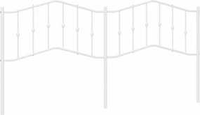 vidaXL Tăblie de pat de schimb metalică, alb, 193 cm