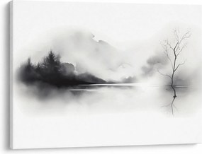 Tablou - pictură cu cerneală de peisaj (70x50 cm)