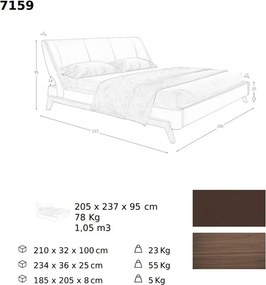 Pat dublu design LUX Brown 180x200cm