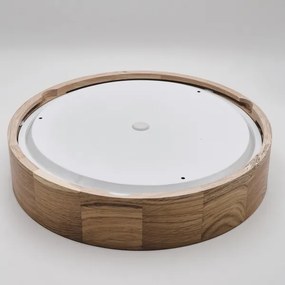 Plafonieră de baie OAK, 3 x soclu E27, max. 15 W, 230 V, finisaj stejar, Ø 37 cm, IP54