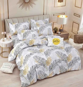 Lenjerie Din Bumbac Tip Finet 6 Piese Pentru Pat Dublu - Tropical
