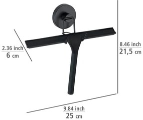 WENKO 24731100 - Racletă pentru duș VACUUM-LOC, rotundă, 24,5 x 25 cm, neagră