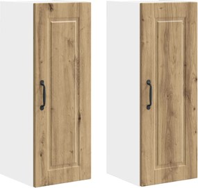 vidaXL Dulap de bucătărie 2 pcs Stejar Artizanal 30 x 31 x 80 cm