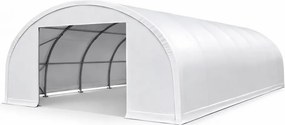 Cort profesional industrial de depozitare, structura simpla, tip semirotund, 12.2x24x6.1 m, Alb,