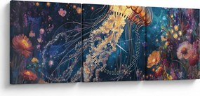 Tablou - Meduză magică (cu ceas) (90x30 cm)