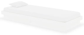 819933 vidaXL Cadru de pat mic single, alb, 75x190 cm, lemn masiv