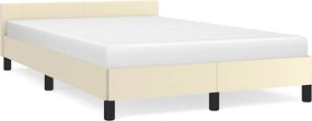 vidaXL Cadru de pat fără saltea cremă 120x190 cm piele artificială