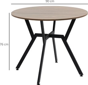 Masa rotunda  Agatha, picior de masă din metal,blat 90 cm