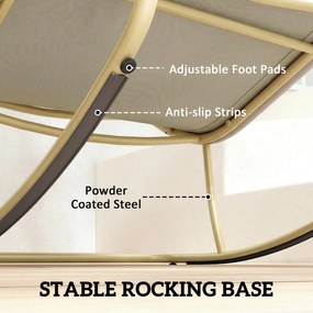 Outsunny Șezlong Balansoar Exterior, Șezut 63 cm, Pernă inclusă, Culoare Bej. | Aosom Romania