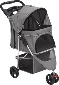 vidaXL Cărucior pliabil pentru câini, gri, 80x46x98 cm țesătură Oxford