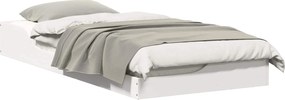 vidaXL Cadru de pat Alb 90 x 200 cm Lemn de pin masiv