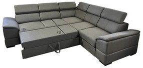 Colțar extensibil universal cu spațiu de depozitare GRANADA, gri închis