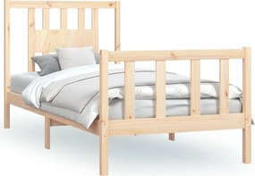 vidaXL Cadru de pat cu tăblie, 100x200 cm, lemn masiv de pin