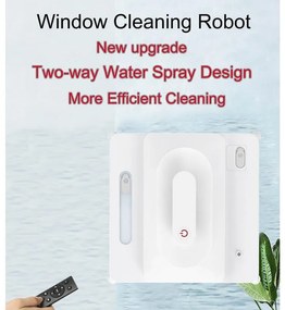 Robot curatare geamuri Spider SPRAY 2, 75W, 50 ml, 3800Pa, 3 miscari, Baterie incorporata, Pulverizare, Alb