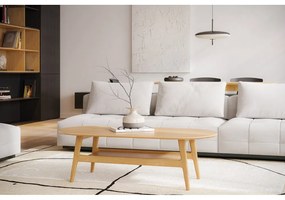 Măsuță de cafea în culoare naturală cu aspect de lemn de stejar 60x130 cm Curved – Woodman