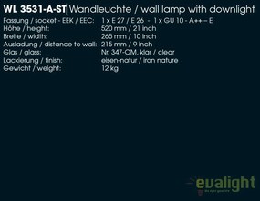 Aplica iluminat exterior din fier forjat, WL 3531-A-ST