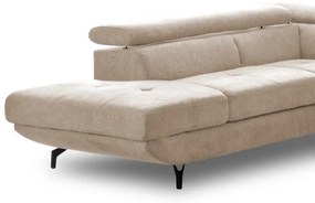 Colțar extensibil BRESCIA, formă L (stânga), cu spațiu de depozitare, bej