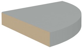 Rafturi coltar de perete, 4 buc., gri, 25 x 25 x 3,8 cm, MDF 4, Gri, 25 x 25 x 3.8 cm