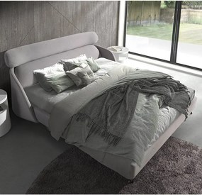 Pat dublu tapitat design LUX Light grey 180x200cm