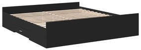 3280273 vidaXL Cadru de pat cu sertare, negru, 180x200 cm, lemn prelucrat