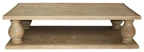 Masuta de cafea, natur, din lemn de pin, L160 cm, Roma