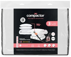 Cutii de depozitare pentru haine 3 buc. din material textil cu vacuum/cu pereți întăriți 45x65x15,5 cm Life – Compactor