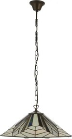 Endon 111922 - Candelabru Tiffany ASTORIA pe lanț, 3xE27/10W/230V, Ø 48 cm
