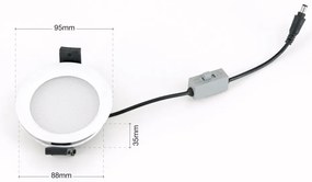 Spot LED incastrabil tavan IP44 OFFICE D-9,5cm alb