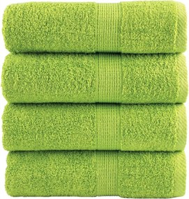 vidaXL Prosoape de baie premium SOLUND, 4 buc., verde măr, 30x30 cm, 600 g/m²